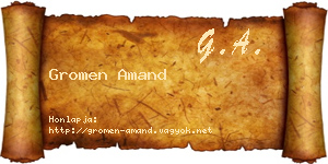 Gromen Amand névjegykártya